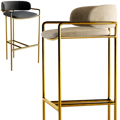 WEST ELM Lenox Velvet Bar Counter Stools — Вид 2