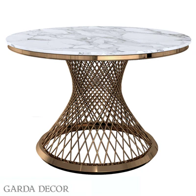 Dining Table Round Artificial Marble / GOLD 76AR-DT805 Garda Decor — Ver 1