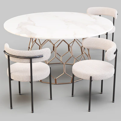 Dining Set: CB2 (Circuit Table and Inesse Chair) — Вид 1