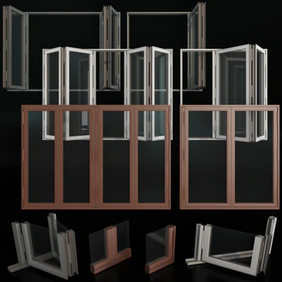 Складывающиеся витражные алюминиевые двери /  Folding stained Glass Aluminum Doors — Вид 1