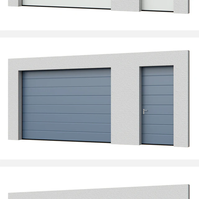 Sectional doors Hormann LPU open / closed with side door — Descargar