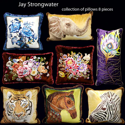 The collection of pillows from Jay Strongwater, velvet, pillow, luxury — Ver 1