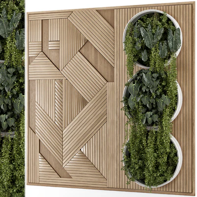 Indoor Wall Vertical Garden in Wooden Base - Set 1226 — Ver 1