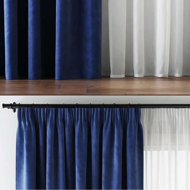 Hovering Velvet Tape Curtains with Tulle — Скачать
