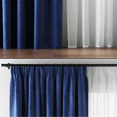 Hovering Velvet Tape Curtains with Tulle — Вид 2