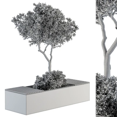 Urban Furniture / Architecture Bench with Plants- Set 23 — Ver 3