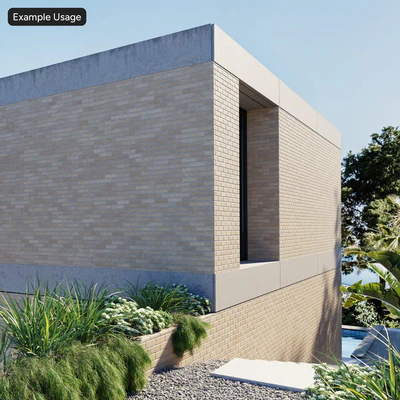 smooth running bond brick wall texture beige — View 5