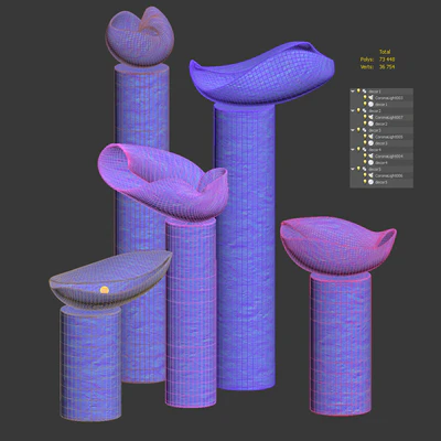 Decorative clay lamps Nautile ii Floor Lamp by Elsa Foulon — Ver 3
