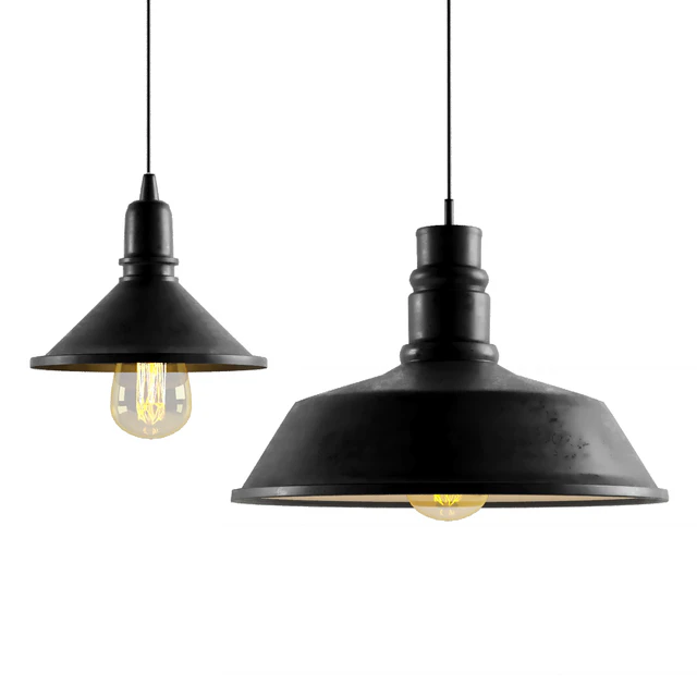 4 black cast industrial chandeliers — Descargar