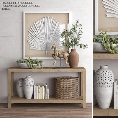 Pottery barn HADLEY HERRINGBONE RECLAIMED WOOD CONSOLE TABLE — Ver 1