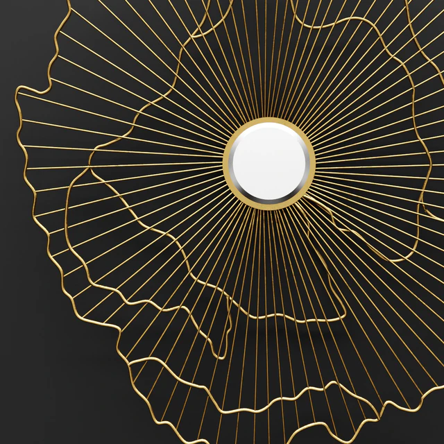 Gild Rachel Wall Mirror, mirror, sun, abstraction, gold, luxury, metal, wall decor — Descargar