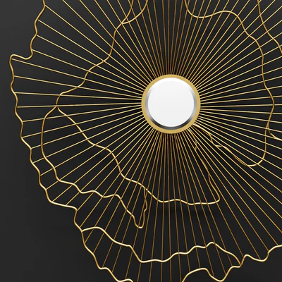Gild Rachel Wall Mirror, mirror, sun, abstraction, gold, luxury, metal, wall decor — Ver 2