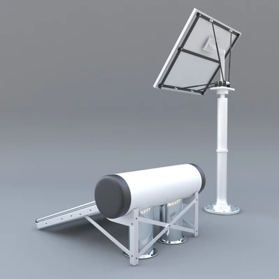 solar panel, solar heater and wind turbine — Ver 2