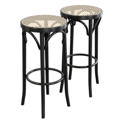 Pamono - Mid-Century Cane & Bentwood Stools by Michael Thonet — Вид 4
