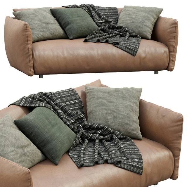 Meridiani Leather Sofa SCOTT — Download