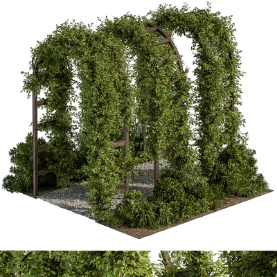 Backyard and Landscape Furniture Pergola and Plant - Set 61(Corona) — Ver 1