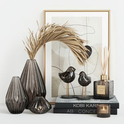 Decorative Set with Glass Birds — Ver 1
