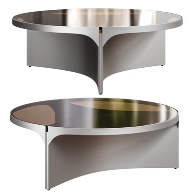 Glass and metal coffee table small model Gira — download