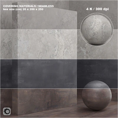 Material (seamless) - coating, stone, plaster set 54 — Ver 1