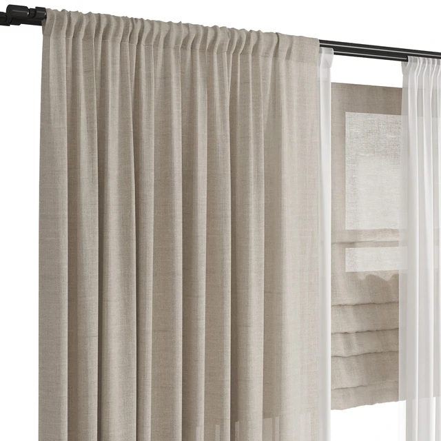 Curtain 50/ Шторы лен — Скачать
