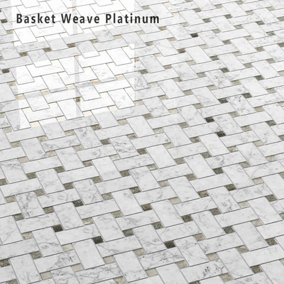 Mosaic Sicis SiciStone Classic Marble Basket Weave Platinum — Ver 1