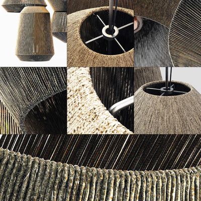 Lamp wood rotang wicker barrel n2 / Лампа плетеная из ротанга "Бочка" №2 — Вид 3