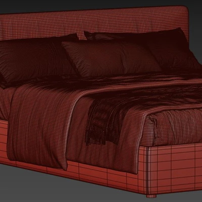 Upholstered Double Bed bolzan Letti — Ver 5