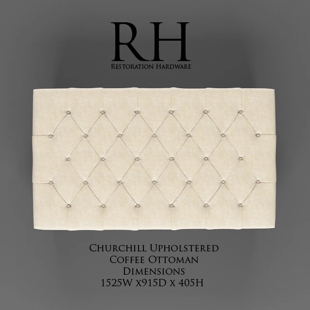 Restoration Hardware /Churchill Upholstered Coffee Ottoman — Скачать