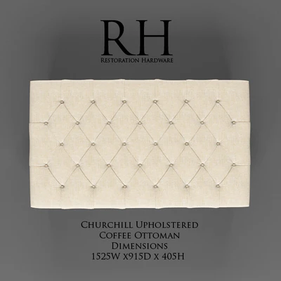 Restoration Hardware /Churchill Upholstered Coffee Ottoman — Вид 2