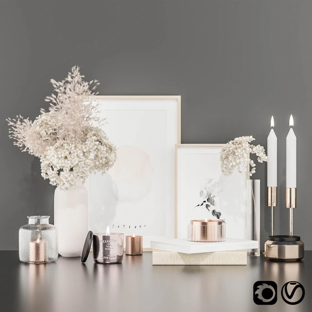 Decorative set with hydrangea and pampas grass — Descargar