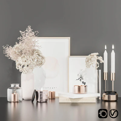 Decorative set with hydrangea and pampas grass — Ver 1