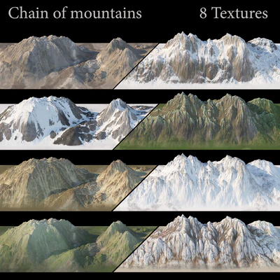 Mountain chain. 8 textures. — Ver 1