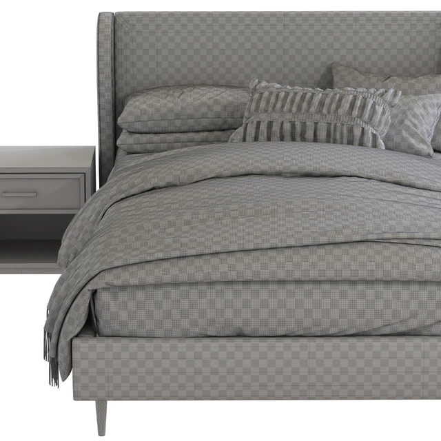 Кровать Wren Wingback Upholstered Bed — Скачать