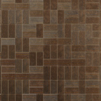 Tile wall Ariosto Ribbed Oxide Metal Rusty — Ver 1