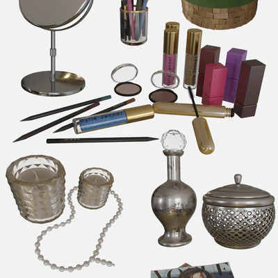 MakeUP Dressing Table Decorative Set Set 01 — Ver 3