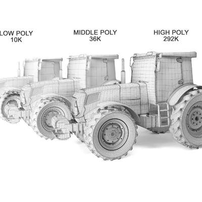 Tractor low/middle/high poly rigged — Вид 3