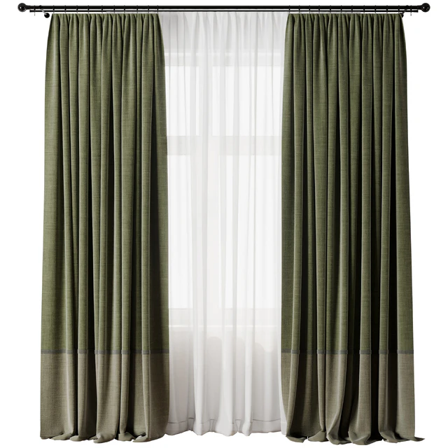 Curtain with rod 19 Green curtain HBH — Descargar