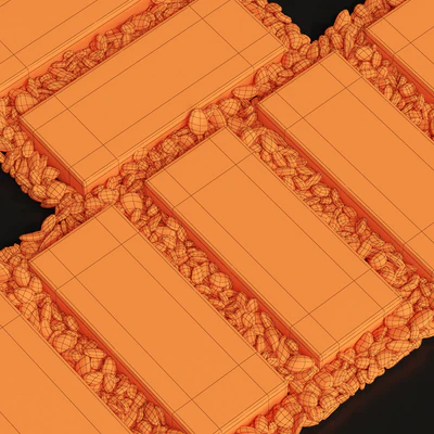 Paving road plate stone pebble n1 / Брусчатка дорога из плит с галькой №1 — Вид 5