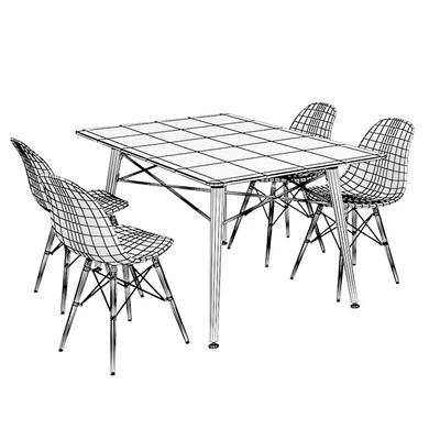 Table and chair Eames DSW — Ver 2