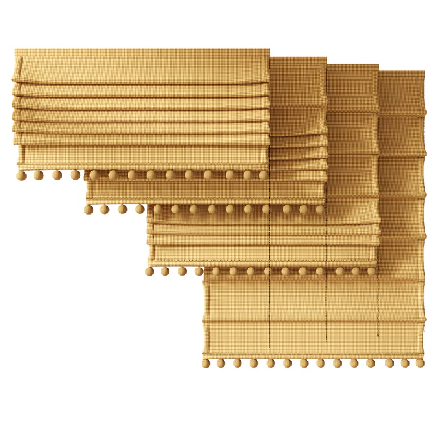 Roman curtains for the nursery with pompoms ZS 01 — Descargar