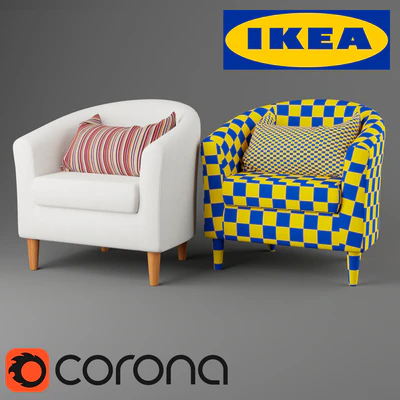TULSTA chair with a pillow in a case KULLADAL, Ikea — Ver 2