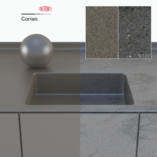 Dupont Corian Kitchen Countertops Black 3 — Скачать