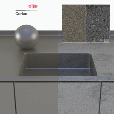 Dupont Corian Kitchen Countertops Black 3 — Вид 3