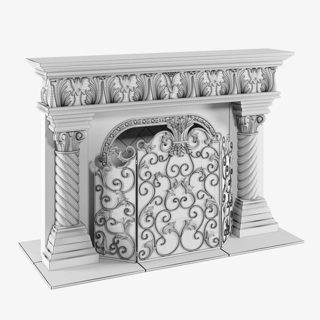 Caesar Mantel & Acanthus Fireplace Screen — Скачать