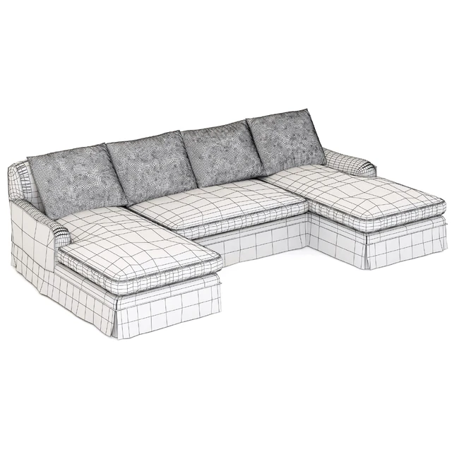 Restoration Hardware Belgian Classic Roll Arm Slipcovered U-Chaise sectional — Скачать