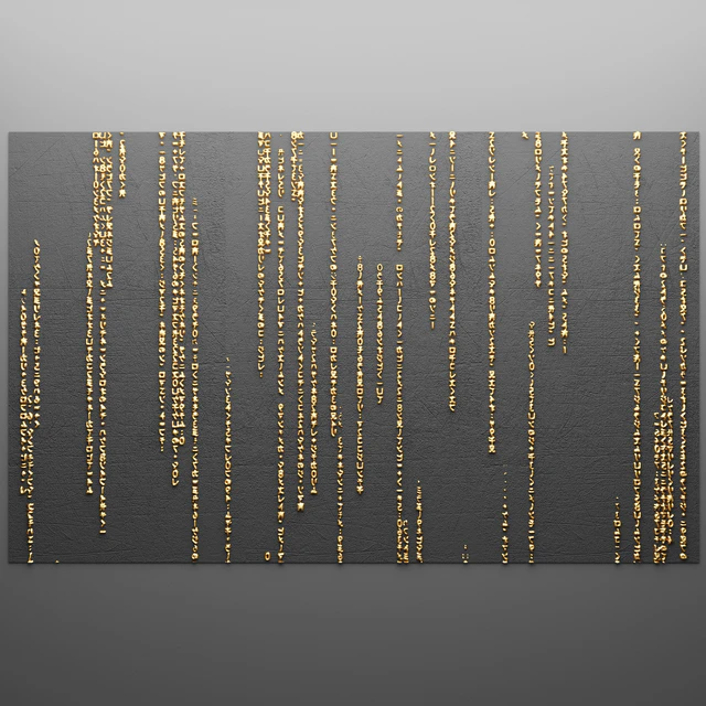 Декор для стены. Панель. 3D, декор для стены, картина, золото, люкс, luxury, декор, матрица, надпись, буквы — Скачать