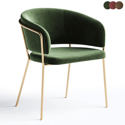 Chair La Forma Konnie beige chenille golden legs — Ver 1