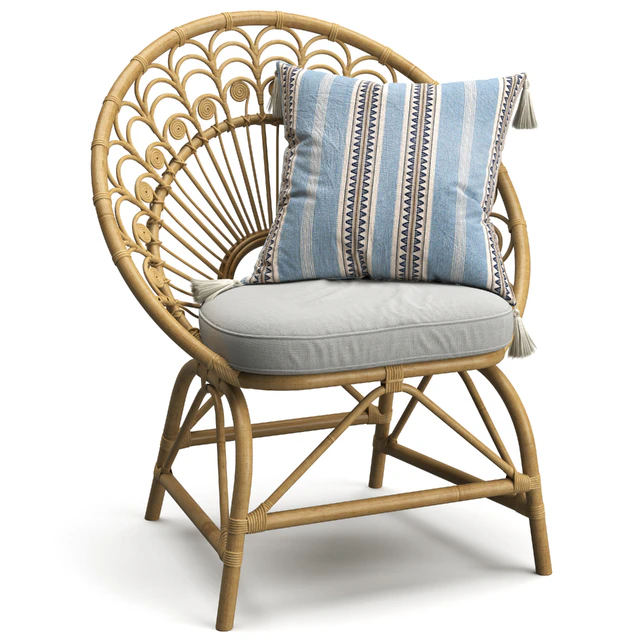 Rattan Vintage Armchair Peacock — Скачать