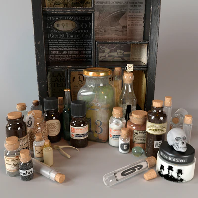shadowbox with bottles — Вид 3