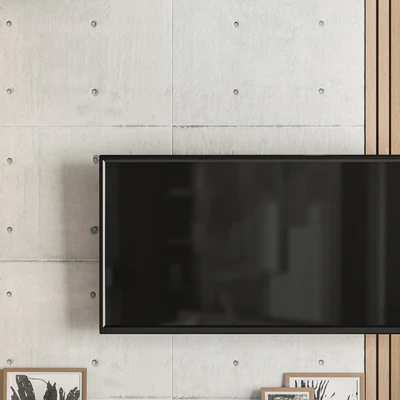 TV Wall White and Wood - Set 08 — Ver 5